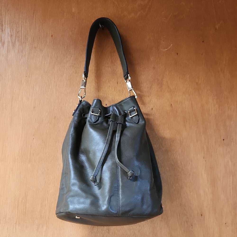 Elizabeth and James Leather Drawstring Hobo